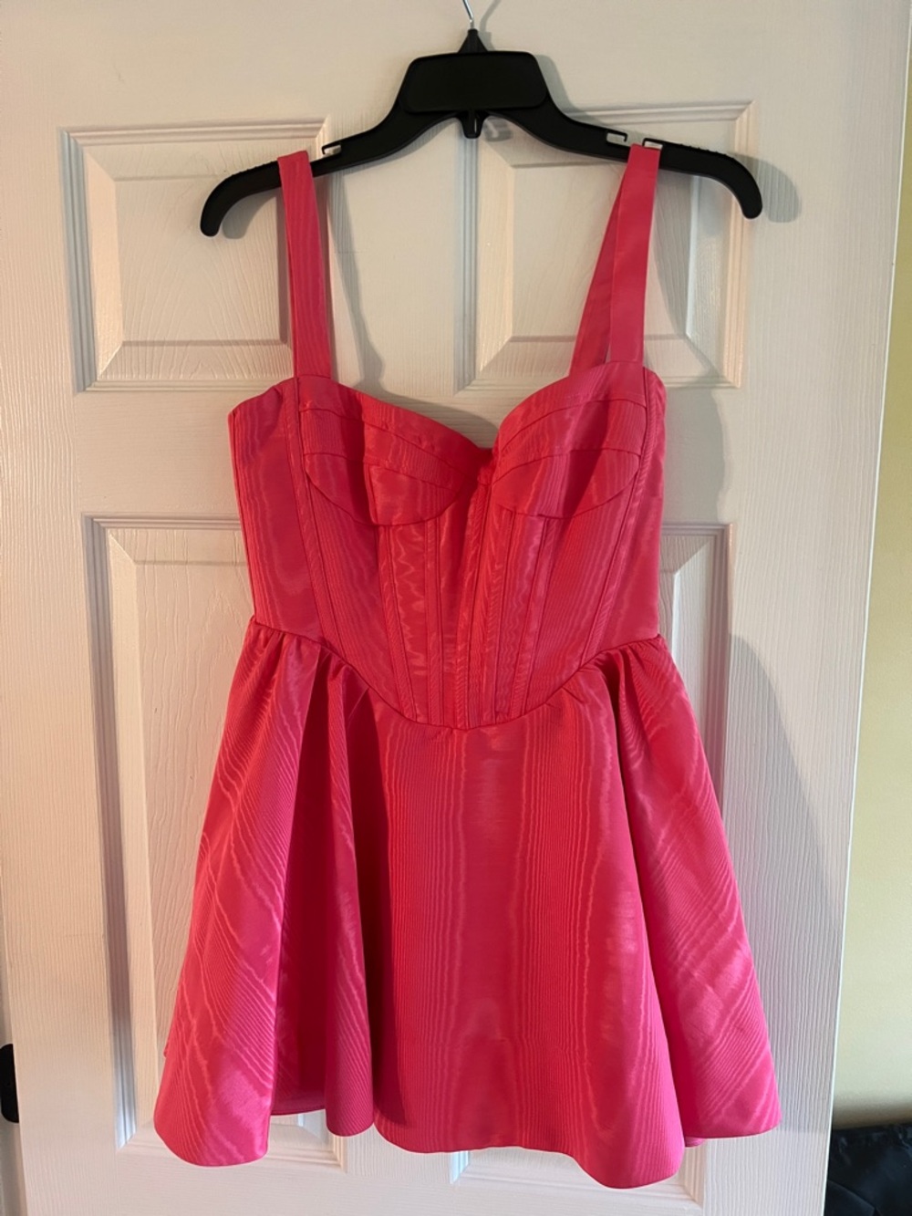 Bardot Hot Pink Textured Bustier Dress